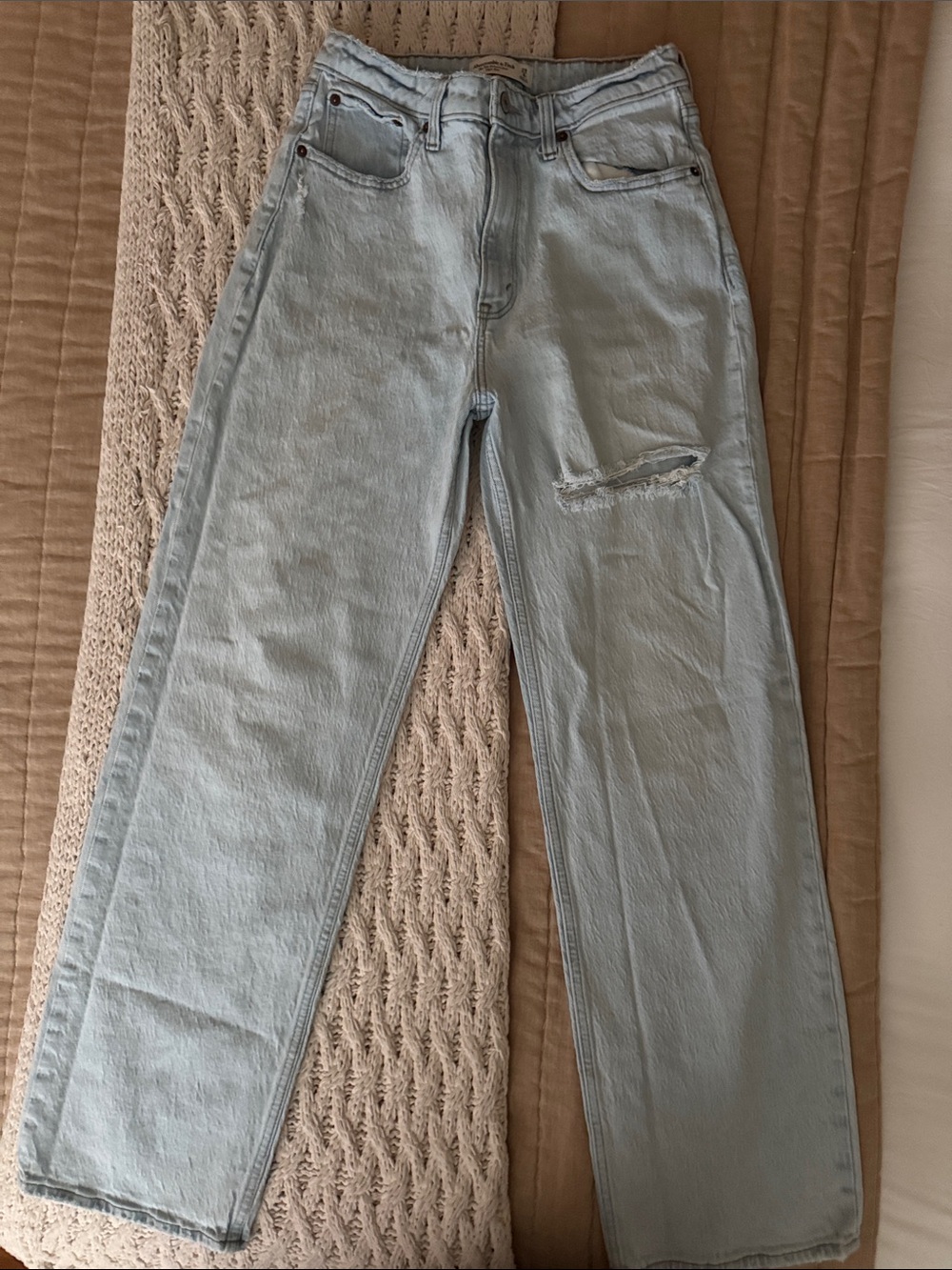 Abercrombie & Fitch Light Wash Straight Leg Jeans